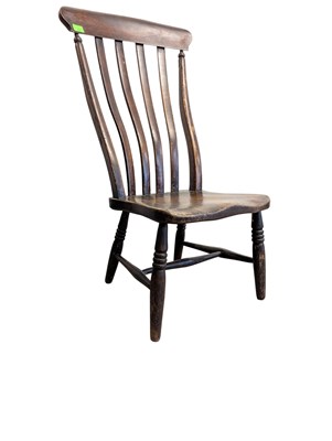Lot 882 - 19TH CENTURY VICTORIAN WINDSOR ASH & ELM LATHE BACK ARMCHAIR