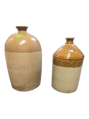 Lot 917 - TWO 19TH CENTURY STONEWARE WINE FLAGONS