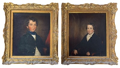 Lot 646 - ENGLISH PORTRAITURE SCHOOL - TWO REGENCY OIL ON CANVAS PORTRAIT PAINTINGS