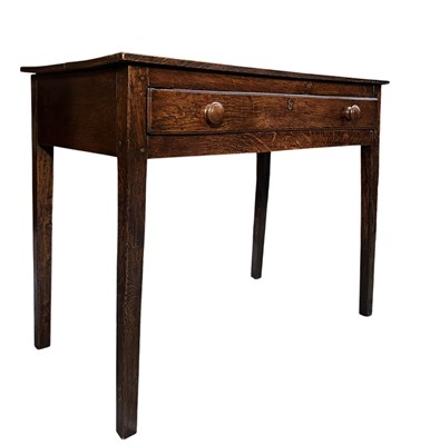 Lot 606 - GEORGE III 18TH CENTURY OAK LOWBOY DESK