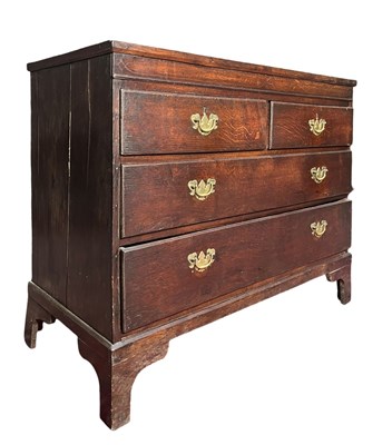 Lot 552 - GEORGE III 19TH CENTURY OAK CHEST OF DRAWERS