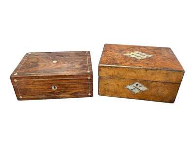 Lot 479 - TWO 19TH CENTURY VICTORIAN MOTHER OF PEARL INLAID BOXES