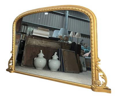 Lot 573 - 19TH CENTURY GILTWOOD OVERMANTEL MIRROR