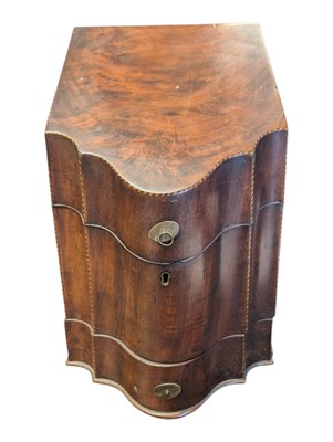Lot 473 - 19TH CENTURY GEORGE III WALNUT INLAID KNIFE BOX