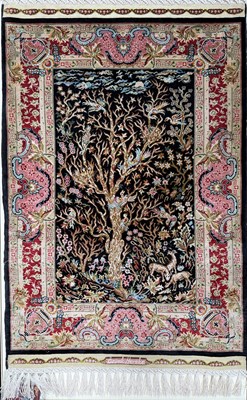 Lot 693 - TURKISH HEREKE OZIPEK SIGNED SILK RUG IN THE 'SAD AUTUMN' PATTERN