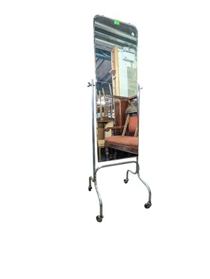 Lot 586 - MID CENTURY CHROME CHEVAL MIRROR