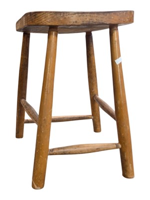Lot 824 - EARLY 20TH CENTURY ARTS & CRAFTS ELM TURNERS STOOL