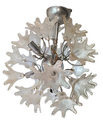 Lot 510 - PAOLO VENINI, MURANO - 'SPUTNIK' - MID CENTURY GLASS AND CHROME CHANDELIER