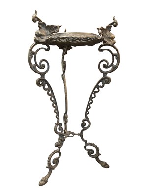 Lot 845 - 19TH CENTURY VICTORIAN BRASS ROCOCO STYLE PLANT STAND
