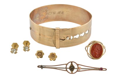 Lot 600 - COLLECTION OF YELLOW METAL GOLD & SILVER JEWELLERY