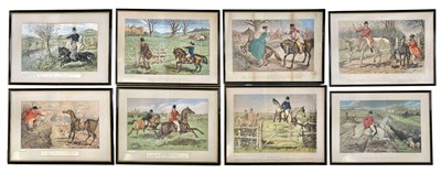 Lot 609 - AFTER JOHN LEECH (1817-1864) - 8 HUNTING COLOURED LITHOGRAPHS