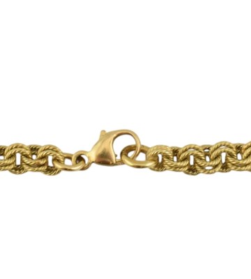 Lot 450 - HALLMARKED 18CT GOLD FANCY LINK CHAIN NECKLACE