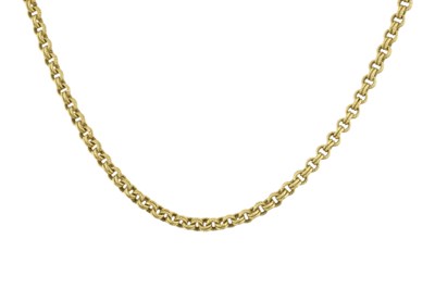 Lot 450 - HALLMARKED 18CT GOLD FANCY LINK CHAIN NECKLACE