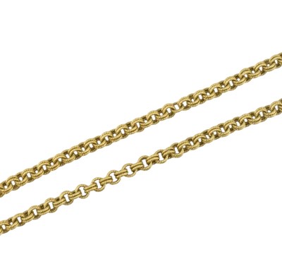 Lot 450 - HALLMARKED 18CT GOLD FANCY LINK CHAIN NECKLACE