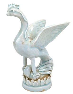 Lot 111 - CHINESE HUTIAN KILN / QINGBAI FIGURE OF A PHOENIX 湖田/青白 凤凰