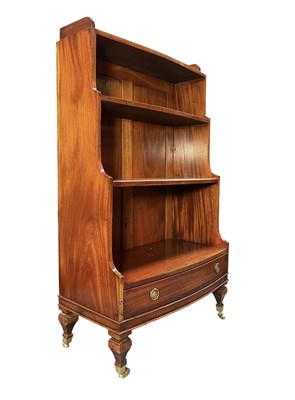 Lot 610 - 19TH CENTURY MAHOGANY WATERFALL BOOKCASE/LIBRARY