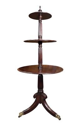 Lot 628 - REGENCY 19TH CENTURY MAHOGANY THREE-TIER DUMBWAITER