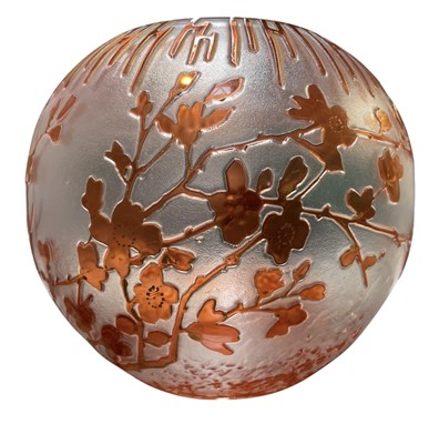 Lot 112 - MANNER OF EMILE GALLE - ART DECO ETCHED CAMEO GLASS FLORAL VASE