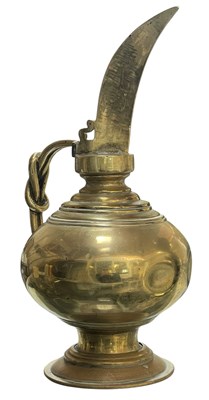 Lot 117 - SRI LANKA (CEYLON) 19TH CENTURY BRASS TEMPLE EWER