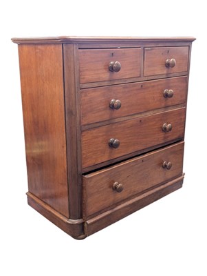 Lot 904 - 19TH CENTURY VICTORIAN MAHOGANY CHEST OF DRAWERS