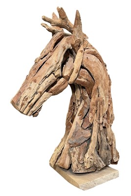 Lot 108 - LARGE CONTEMPORARY DRIFTWOOD HORSE HEAD SCULPTURE
