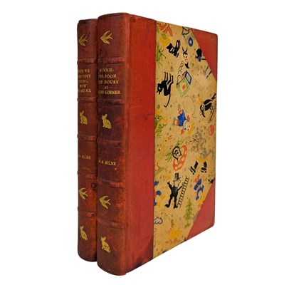 Lot 35 - MILNE, A. A. 1937-8 HOUSE AT POOH CORNER, WHEN WE WERE VERY YOUNG & NOW WE ARE SIX. RIVIERE BINDING