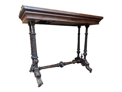 Lot 879 - 19TH CENTURY VICTORIAN WALNUT INLAID GAMES TABLE