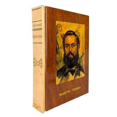 Lot 163 - HERNANDEZ, JOSE - 1969 MARTIN FIERRO, EDICION POLILINGUE, WOODEN BOARDS