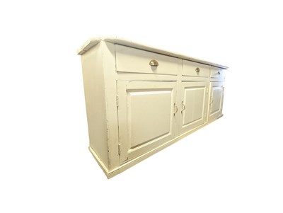 Lot 902 - 19TH CENTURY VICTORIAN FARMHOUSE PAINTED PINE SIDEBOARD