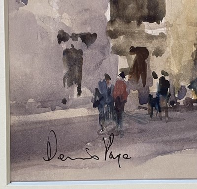 Lot 19 - DENNIS PAGE (B. 1926) - SUNDAY MORNING, SPOLETO - WATERCOLOUR ON PAPER