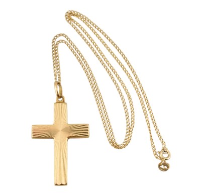 Lot 67 - HALLMARKED 9CT GOLD CROSS PENDANT NECKLACE
