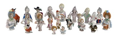 Lot 109 - COLLECTION OF C. 25 GERMAN EARLY 20TH CENTURY HAND PAINTED PORCELAIN HALF DOLLS