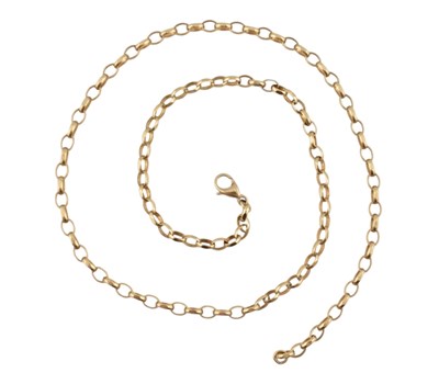 Lot 109 - HALLMARKED 9CT GOLD FACETED CHAIN LINK NECKLACE