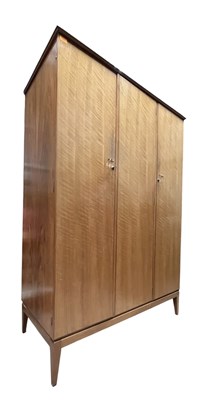 Lot 296 - ALFRED COX X AC FURNITURE - RETRO MID CENTURY TEAK TRIPLE WARDROBE