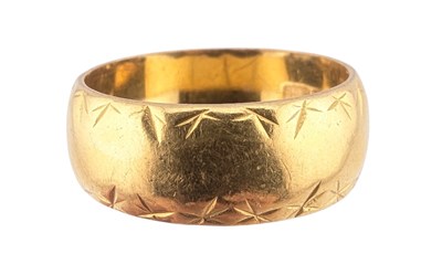 Lot 110 - HALLMARKED 22CT GOLD BAND RING