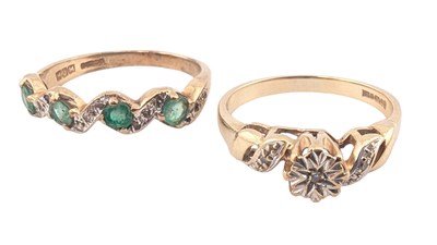 Lot 266 - TWO HALLMARKED 9CT GOLD GEM SET RINGS