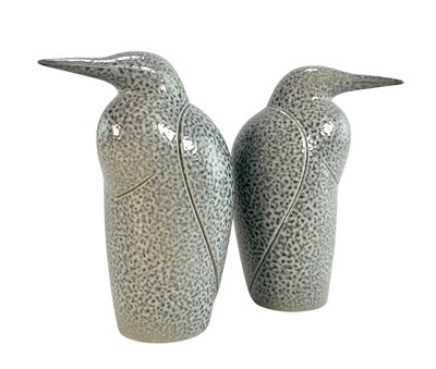 Lot 398 - ANTHONY THEAKSTON (B. 1965) - PAIR OF SALT-GLAZED SALT & PEPPER SHAKERS