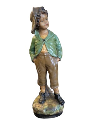 Lot 207 - EARLY 20TH CENTURY AUSTRIAN CHALKWARE FIGURE TITLED 'COSTER BOY'