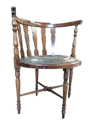 Lot 866 - EARLY 20TH CENTURY EDEARIDAN MAHOGANY CORNER ARMCHAIR