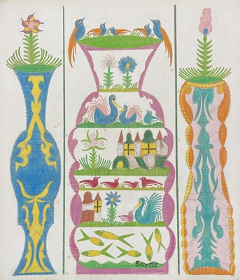 Lot 35 - SCOTTIE WILSON (1888-1972) - UNTITLED COMPOSITION - INK AND PASTEL