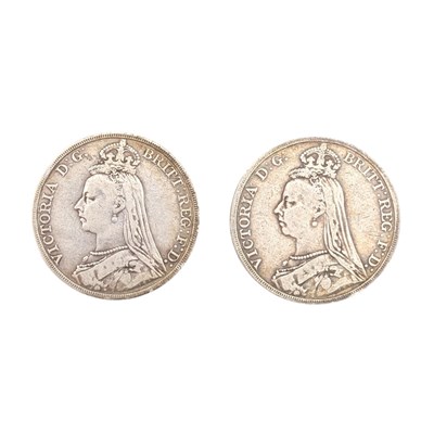 Lot 93 - 1890 & 1892 QUEEN VICTORIA SILVER CROWNS