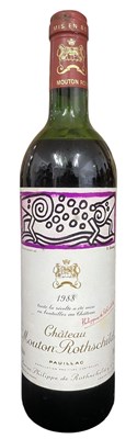 Lot 165 - CHATEAU MOUNTON ROTHSCHILD 1988 BOTTLE WITH KEITH HARING ILLUSTRATION
