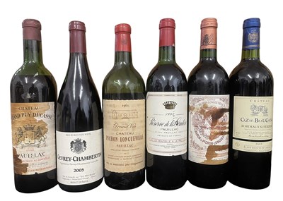 Lot 184 - SIX FRENCH VINTAGE RED WINE BOTTLES FROM PAUILLAC, BORDEAUX REGIONS & MORE