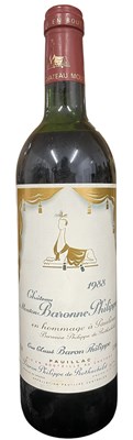 Lot 162 - 1988 CHATEAU MOUNTON BARONNE PHILIPPE DE ROTHSCHILD CRU CLASSE BOTTLE