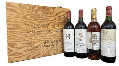 Lot 176 - BOXED SELECTION OF FOUR 1993 VINTAGE WINE BOTTLES, TO INCLUDE MOUTON ROTHSCHILD