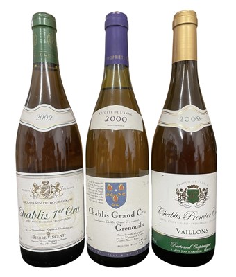 Lot 191 - THREE FRENCH CHABLIS GRAND & PREMIER CRU WINE BOTTLES, 2000 & 2009