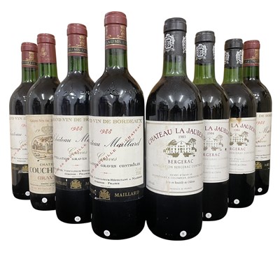 Lot 186 - EIGHT FRENCH RED WINE BOTTLES, TO INCLUDE CHATEAU MAILLARD, COUCHEROY & MORE