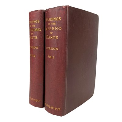 Lot 232 - VERNON, WILLIAM WARREN - 1894-7 READINGS ON THE INFERNO & PURGATORIO OF DANTE, 2VOLS