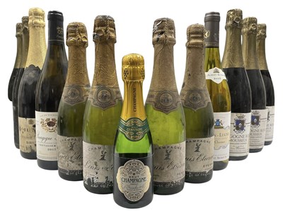 Lot 189 - 13 FRENCH WINE BOTTLES, TO INCLUDE BOURGOGNE ROUGE MOUSSEUX, LOUIS ETIENNE & MORE