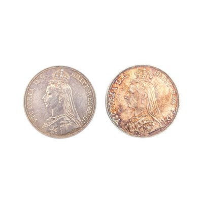 Lot 82 - 1887 & 1889 QUEEN VICTORIA SILVER CROWNS
